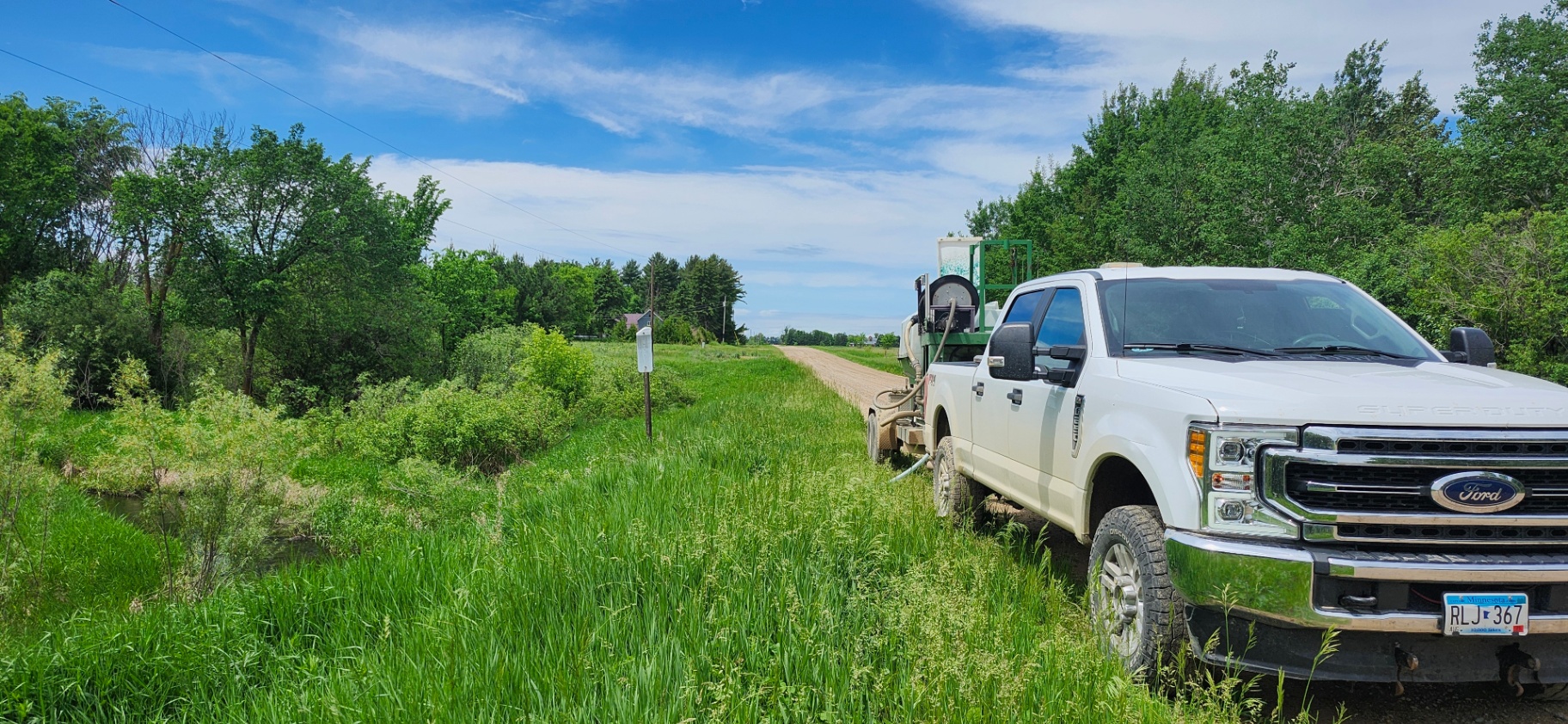 Hydroseeding rig at a rural property